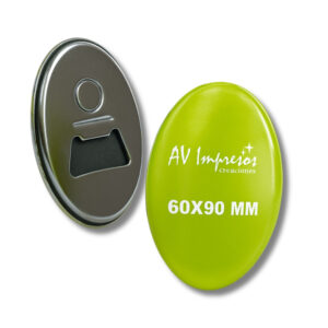 CHAPITA DESTAPADOR IMÁN OVALADA 60X90 MM