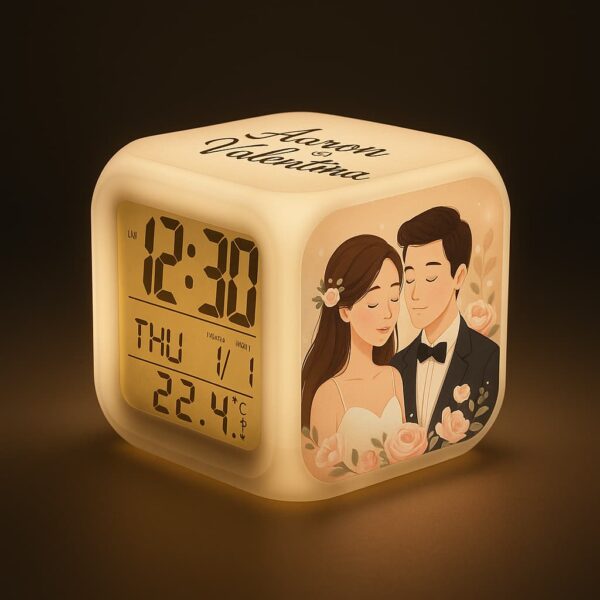 RELOJ DESPERTADOR DIGITAL CAMBIA COLOR SUBLIMABLE - Imagen 4