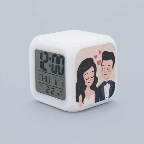 RELOJ DESPERTADOR DIGITAL CAMBIA COLOR SUBLIMABLE - Imagen 5