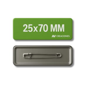 CHAPITA RECTANGULAR ALFILER 25X70 MM