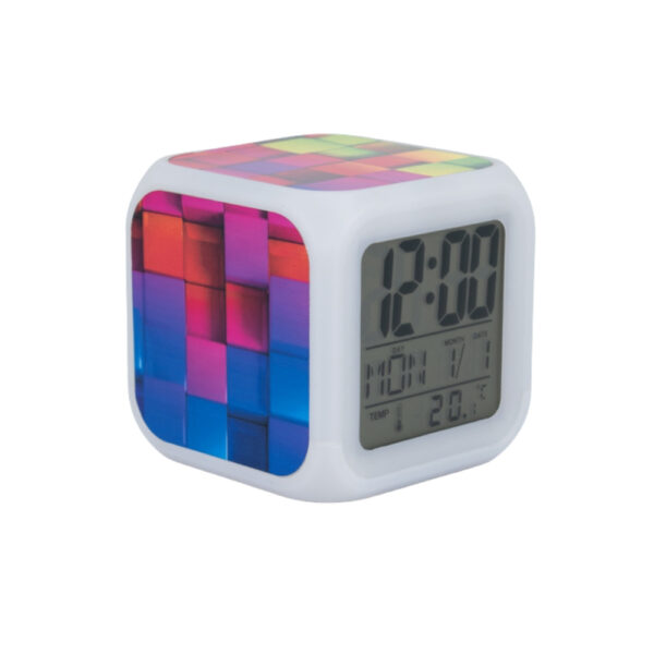 RELOJ DESPERTADOR DIGITAL CAMBIA COLOR SUBLIMABLE